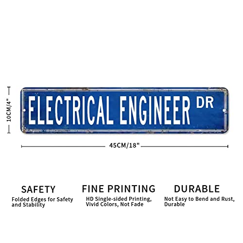 Elektryczny inżynier uliczny niestandardowe znaki zewnętrzne metalowy znak elektryczny inżynier wystrój elektryk prezent vintage metalowy znak ścienny rustykalna sztuka ścienna do sypialni kuchni kawiarni baru biura garażu