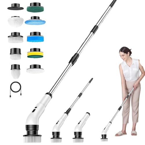Destornillador de giro eléctrico, destructor inalámbrico - Cepillo de limpieza inalámbrico Limpiador de ducha - Limpiador de suelo con cepillo inalámbrico 10 en 1 para limpieza de baño, ducha, bañera