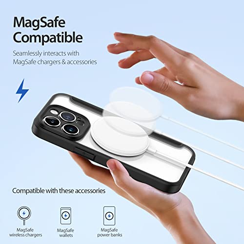 Étui à rabat pour iPhone 14 Pro résistant aux chocs protection noire - 2