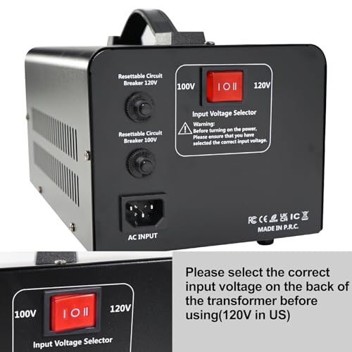 Image of Yinleader Step Down 110V-120V to 100V Japan Voltage Converter or Step Up 100V to 120V 2500W Transformer for Japanese Rice Cooker /Hair Dyer /Blender /Heater /Cleaner /Audio /Grill Equipment, etc.