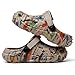 XJITIGER Graffiti Clogs for Men Women: Athletic Slippers - Waterproof Beach Sandals - Fashions Street Art House Shoes with Memory Foam Non-Slip Rubber Sole Khaki Graffiti 44