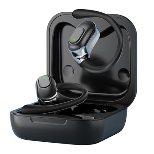 Auriculares de oído abierto, Bluetooth 5.3, inalámbricos, con micrófono, tiempo de reproducción de 60 horas, IPX5 impermeable, sonido estéreo con controladores de 16.2 mm, diseño ligero para correr