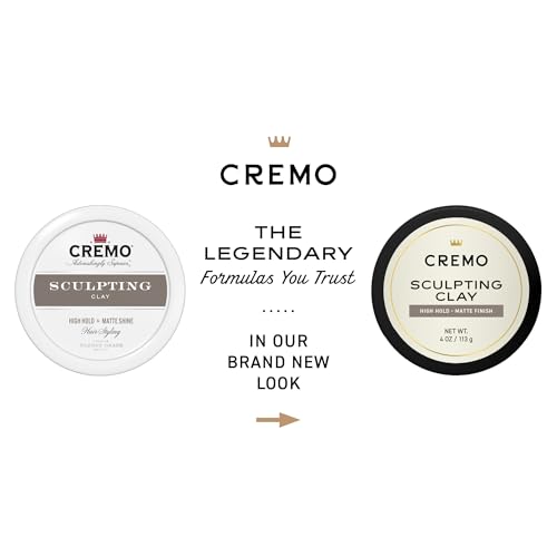 image for Cremo Mens Hair Clay, Premium Barber Grade Sculpting Clay for Hair Sty