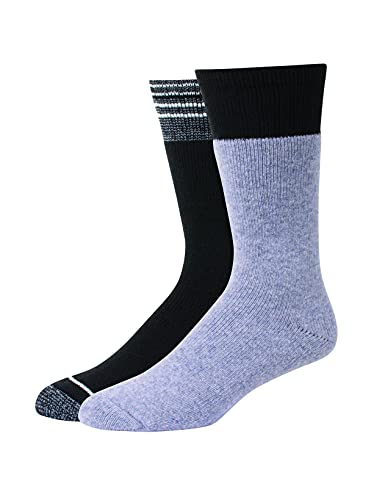 Hanes Men's Warmest Crew Outdoor X-Temp Moisture Wicking Wool Blend Crew Socks, 2-Pair Pack
