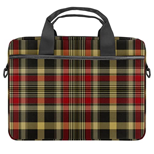 Sacoche bandoulière ordinateur portable 13 pouces rouge noir et marron