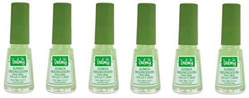 Valmy Lemon and Garlic Quimica Endurecedora - Nail Hardener and Whitening Polish Treatment - Pack of 6