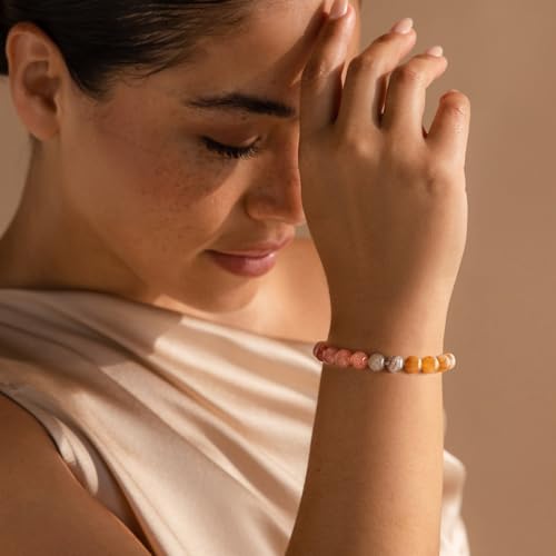 Birthstone Crystal Floral Bracelets for Women Men Colorful Stone Bracelet for Women Reduce Anxiety Zodiac Month Bracelet Birthday Graduation Gifts2