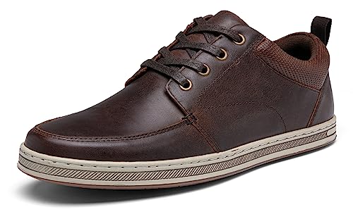 Jousen Men's Leather Fashion Sneakers Retro Dress Business Casual Shoes for Men