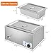 ROVSUN 3-Pack 21QT Full Pan Commercial Food Warmer, 110V Stainless Steel Bain Marie Buffet Electric Food Warmer, Stove Steam Table with Temperature Control & Lid for Parties, Catering, Restaurants