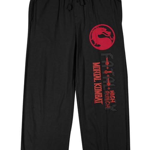 Bioworld Mortal Kombat Fatal High Punch Men's Black Sleep Pajama Pants2