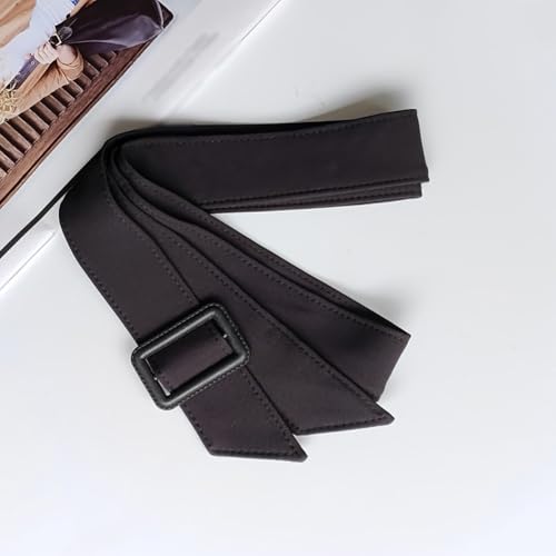 170cm Women's Trench Coat Overcoat Replacement Coat Belt with Buckle Black2