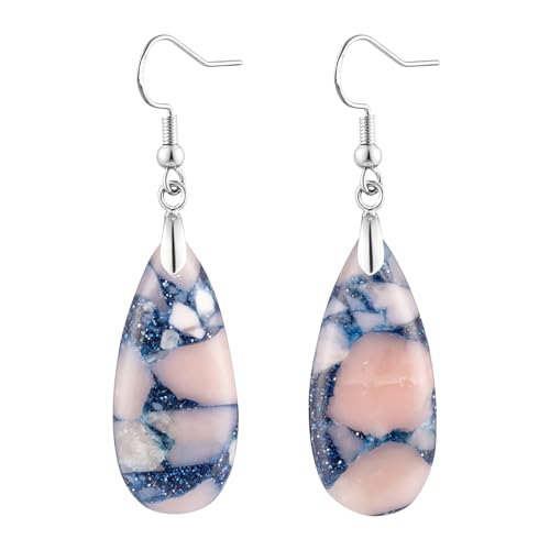 Stone Drop Earrings for Women Teardrop Created Imperial Jasper Dangle Drop Earrings