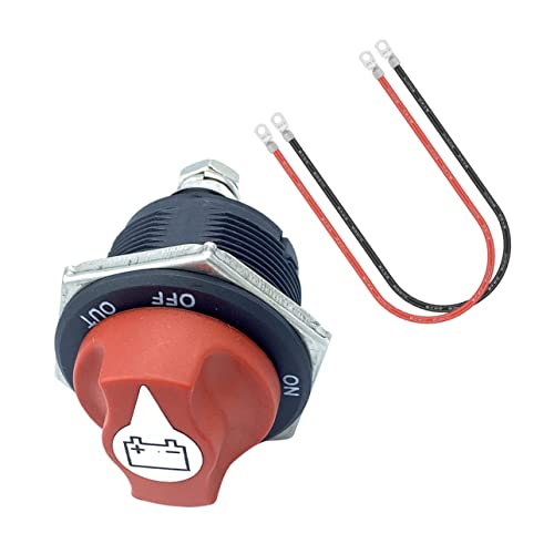 PRETYZOOM 1Set Heavy Duty Battery Power Cut Switch for Rv Boat Car Circuit Disconnect with Cable Easy Installation for Vehicles and Camping