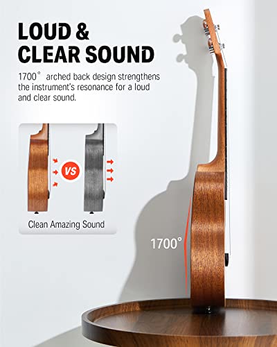 Image of Donner Concert Ukulele Beginner Kit Ukulele 23 inch Starter Kit Mahogany Adult Hawaii Guitar Ukelele with Online Lesson(DUC-100)