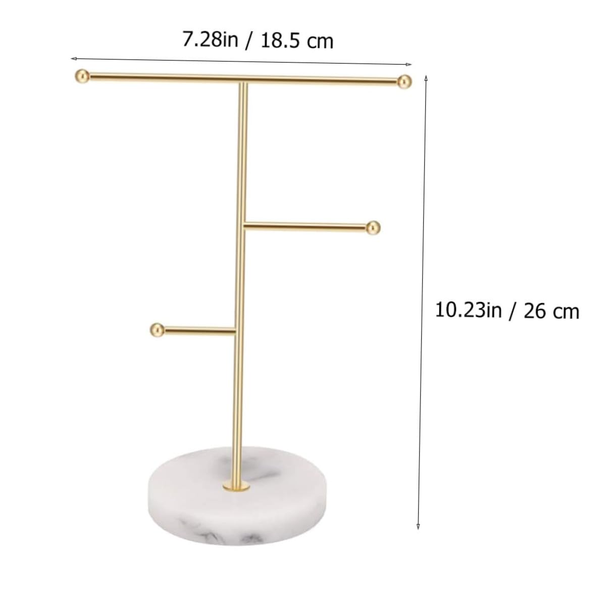 LIFKOME Espositore per Gioielli Base in Marmo e Metallo Dorato | Supporto Multifunzione, per Orologi e Accessori, Design Nordico, 1 Pezzo, Finitura Curata