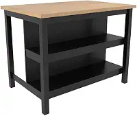 Bancada Gourmet Ilha Cozinha c ilumina Ditália 2prat Cd-1019 cor:preto