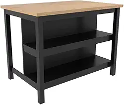 Bancada Gourmet Ilha Cozinha c ilumina Ditália 2prat Cd-1019 cor:preto