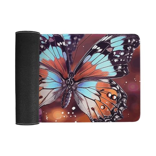 Tapis de souris de jeu imperméable grand format au design de fleurs et papillons - 3