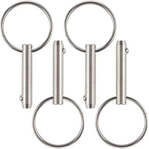 VTurboWay 4 Pcs Quick Release Pin 1/4" Diameter, Usable Length 1", Full 316 Stainless Steel, Bimini Top Pin, Marine Hardware, All Parts are Made of 316 Stainless Steel Cover