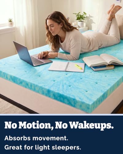 Image of 4 Inch Twin Memory Foam Mattress Topper - Cooling Gel Infused Bed Topper - Soft Ventilated Mattress Pad for Pressure Relief & Pain-Free Sleep - CertiPUR-US & Oeko-TEX