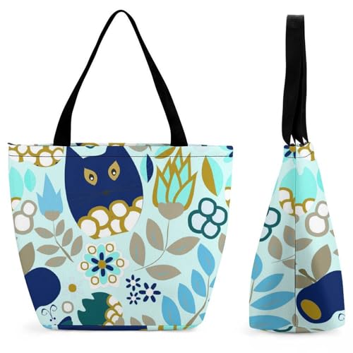Feuille hibou sac à main pour femme sac à bandoulière grand sac de shopping voyage 32.5cm