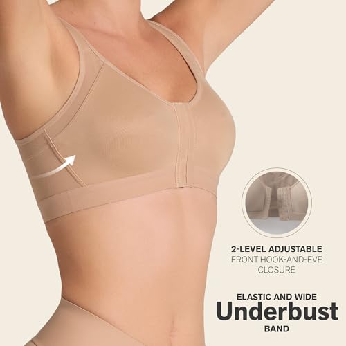 Image of Leonisa Multi-Functional - Posture Corrector Bra Wireless Front Closure Bra for Women Full Coverage