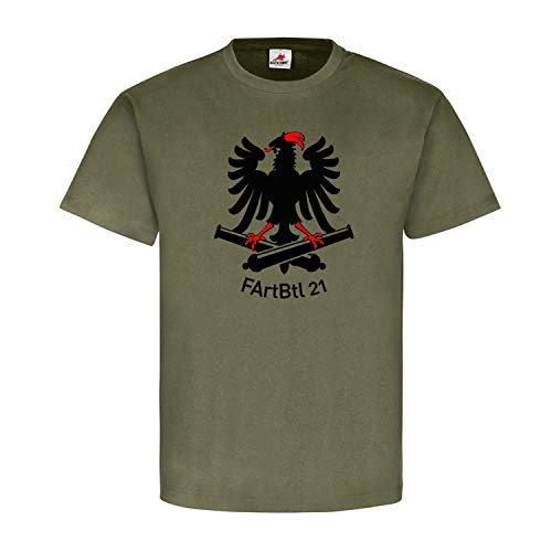 T-shirt avec blason militaire FArtBtl 21 Vert XX-Large en maille robuste