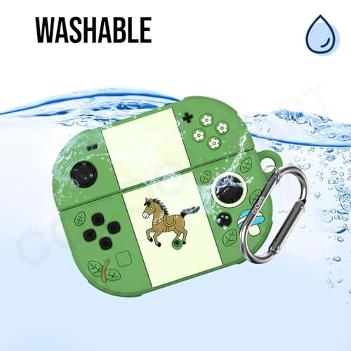 Image of Cartoon Silicone Case Cover Compatible for OnePlus Nord Buds 4 Pro (Green Horse)