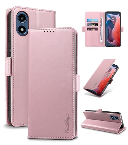 Yunubeyii Wallet Flip Case for Moto G Play (2024),Pink - image 1