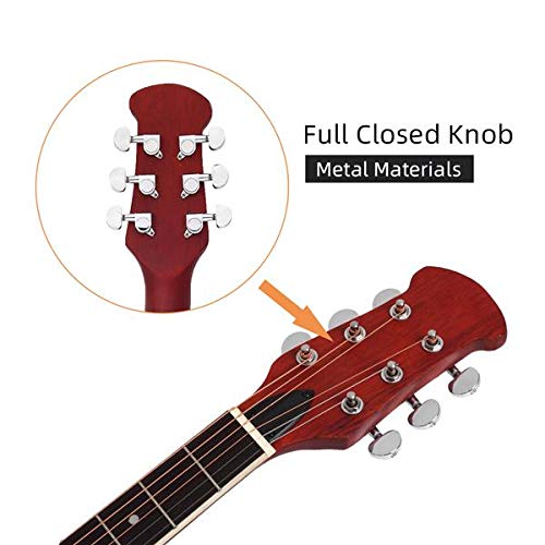 Guitars 41 Inch Cutawary Round Back Acoustic Guitar Spruce Top Grape Hole Burlywood #TOP2