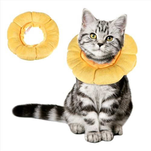 Image of Soft Dog Cone Collar,Dog Donut Collar After Surgey, Flower Shape Dogs Cone Alternative, Adjustable Cat Collars for Medium Large Dogs(M)