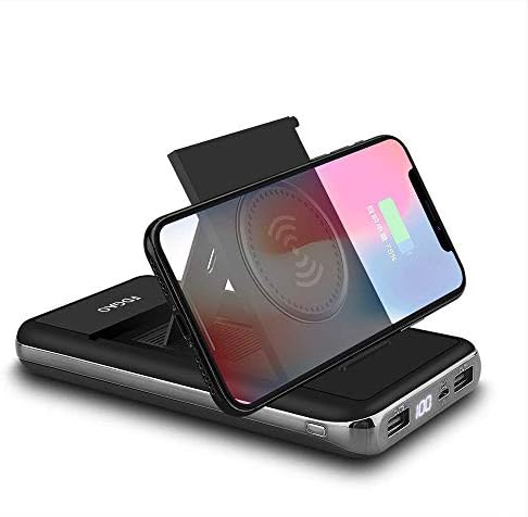 Wireless Charger Power Bank 20000mAh Qi Wireless Charging Portable Battery with LED Digital Display and Foldable Bracket for iphone XS/XS MAX/XR/X/8/8 plus,Samsung Galaxy S9/8/7 Note 8/5 and more
