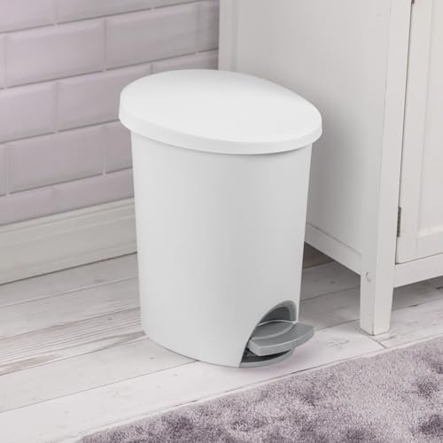 Caneca de basura blanca para baño de 2.6 galones miniatura 4