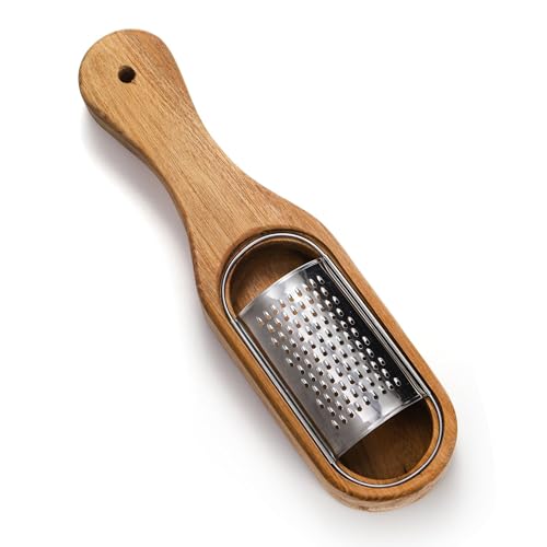 Rallador con recipiente de madera de acacia miniatura 1