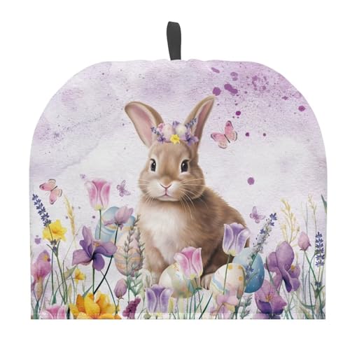 Psesaysky Rabbit Tulip Teapot Cozy, Polyester Canvas, 33 * 26.5cm, Easy to Clean, Gift for Tea Lovers