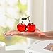 RONG KRISTO Crystal Cherry Decor - Glass Fruit Decor- Red Home Collectibles for Kitchen, Living Room