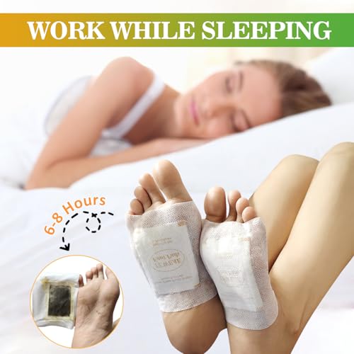 Image of TEWEAE 62 Pads Foot Pads for Better Sleep, Natural Ginger & Bamboo Vinegar Turmeric Wormwood - No Off - Improves Sleep and Relaxation - Premium Foot Care Good Night Foot Patches. for Father's Day