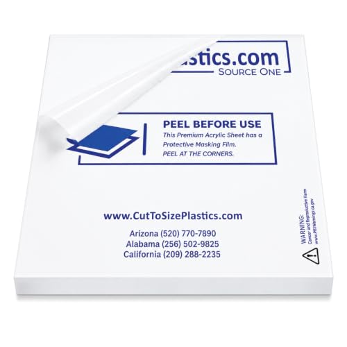 Source One LLC 3/4 th Inch Thick Acrylic Plexiglass Sheet Multiple Sizes and Colors (24 x 24, Clear)
