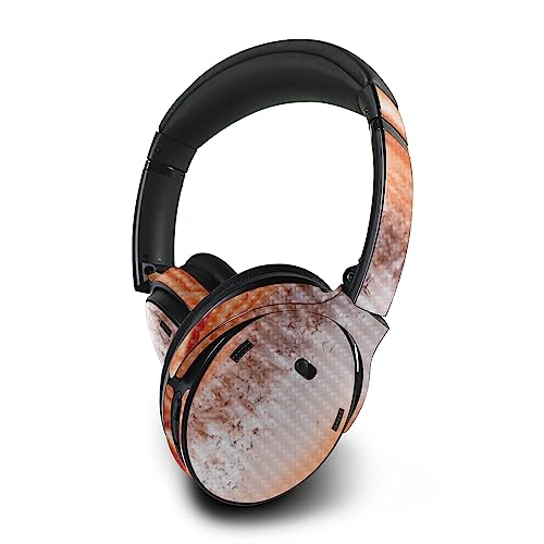 Image of MightySkins Carbon Fiber Skin Compatible with Bose QuietComfort 45 Headphones Orange Quartz | Protective, Durable Textured Carbon Fiber Finish | Easy to Apply | Made in The USA