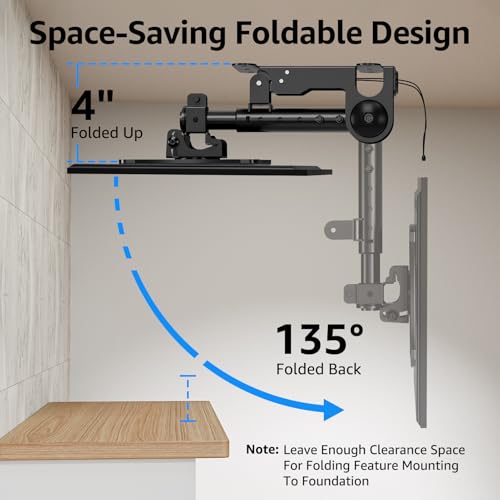 Mountup MU0049 Folding Under Cabinet Tv Mount - Flip Down & Swivel Tv Bracket Fits 13-32 Inch Lcd Tv Monitor Screens Up To 22 Lbs,Space Saving Height Adjustable Under Counter Tv Mount,Vesa 75X75 & 100X100,Mu0049 thumb #2