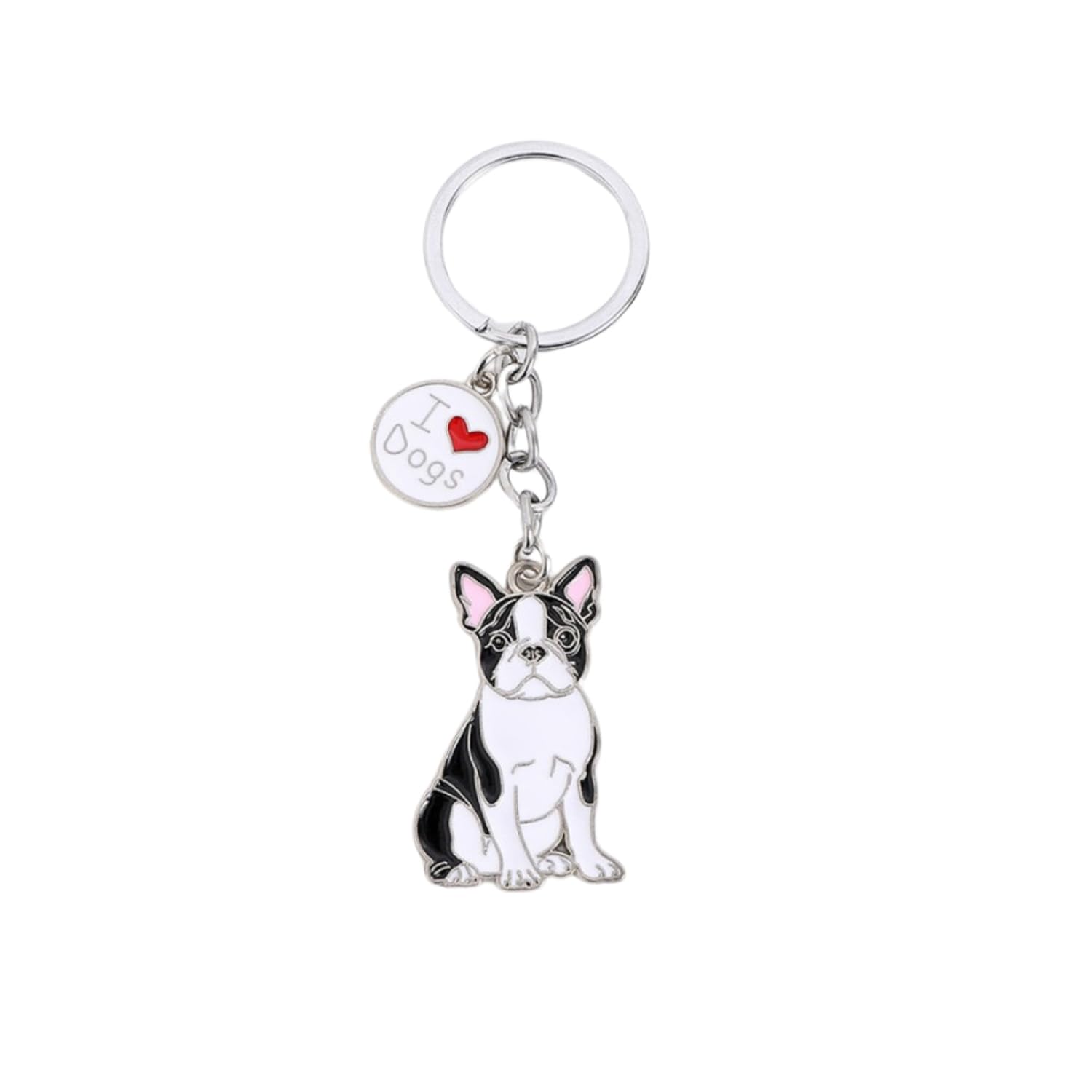Bt Bear Unisex Bulldog Dog Keychain,Dog Id Tag Cute Metal Dog Keychain Keyring Keyfob Bag Charm (Bulldog)