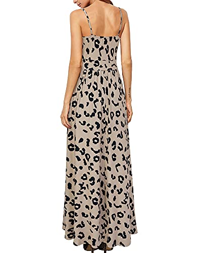 Image of Newshows Women's 2026 Lightweight Summer Wedding Guest Beach Vacation Casual V Neck Split Flowy Maxi Dress
