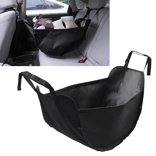 QMotz Car Seat Organizer, Collapsible Hammock Back Seat Storage Bag, Foldable Car Hanging Multifunctional Shopping Shoulder Bag, Reusable Tote with Drawstrings, Large Capacity, Fits for Car, Truck,SUV