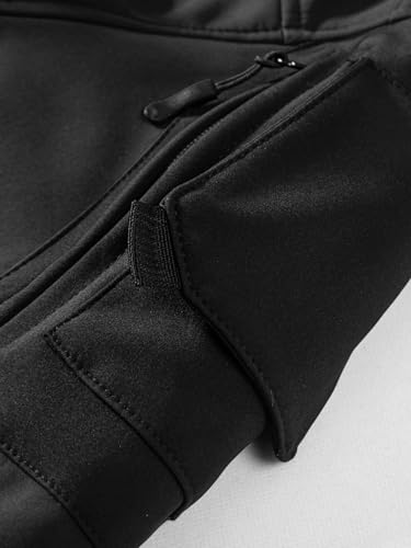 Men's Tactical Soft Shell Jacket Lightweight Water-Resistant Spring Fall Windbreaker Zip up Hooded Coat with Pockets 5