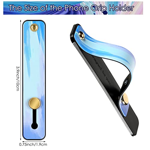 Image of Weewooday 6 Pieces Phone Grip Holder Cell Phone Grip Strap Telescopic Finger Strap Stand Universal Finger Kickstand for Most Smartphones(Dreamy Colors,Tie Dye)