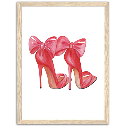 Art mural tendance talons roses - Impression d'art encadrée bois 30x40 cm