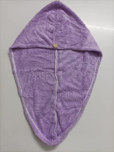 Image of Microfiber Hair Towel Wrap Absorbent Towel Hair-Drying Bathrobe Magic Hair Warp Towel Super Quick-Drying Microfiber Soft Bath Towel Hair Dry Cap Salon Towel (Purple)