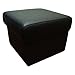 Quattro Meble Schwarz Echtleder Hocker 50cm x 50cm aufklappbar mit Stauraum Sitzhocker Rindsleder Sitzwürfel Fußhocker Polsterhocker Echt Leder Puff