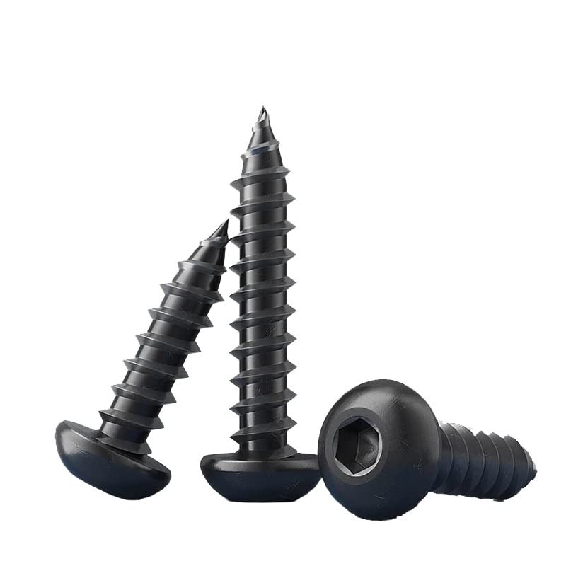 Schwarze Rundkopfschrauben M3-M10 - 10.9 Stahl, Sechskant, 4-40mm Länge (2-50 Stück Je Größe)