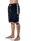 Alki'i Men's Boardshorts - Solid Colors Team USA, X-Large, Black